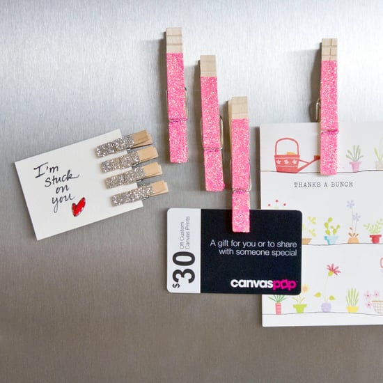 DIY Glitter Clothespin Magnets