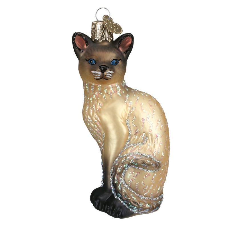 Siamese Cat Glass Ornament