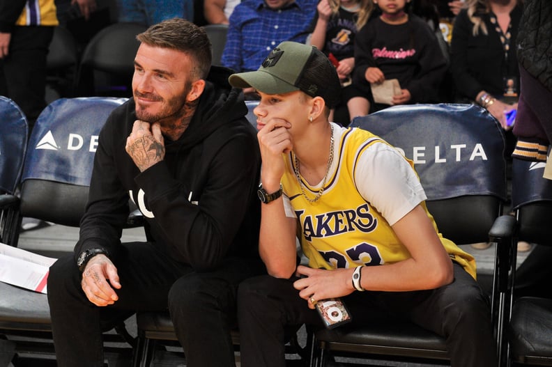 Photos of Romeo and David Beckham Twinning at the Lakers Game on Oct. 27