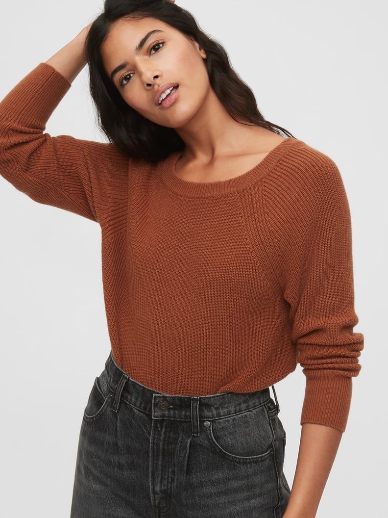 Shaker Stitch Boatneck Sweater