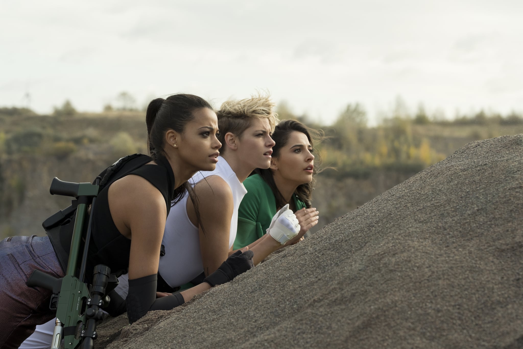 Ella Balinska, Kristen Stewart and Naomi Scott star in Charlie's Angels.