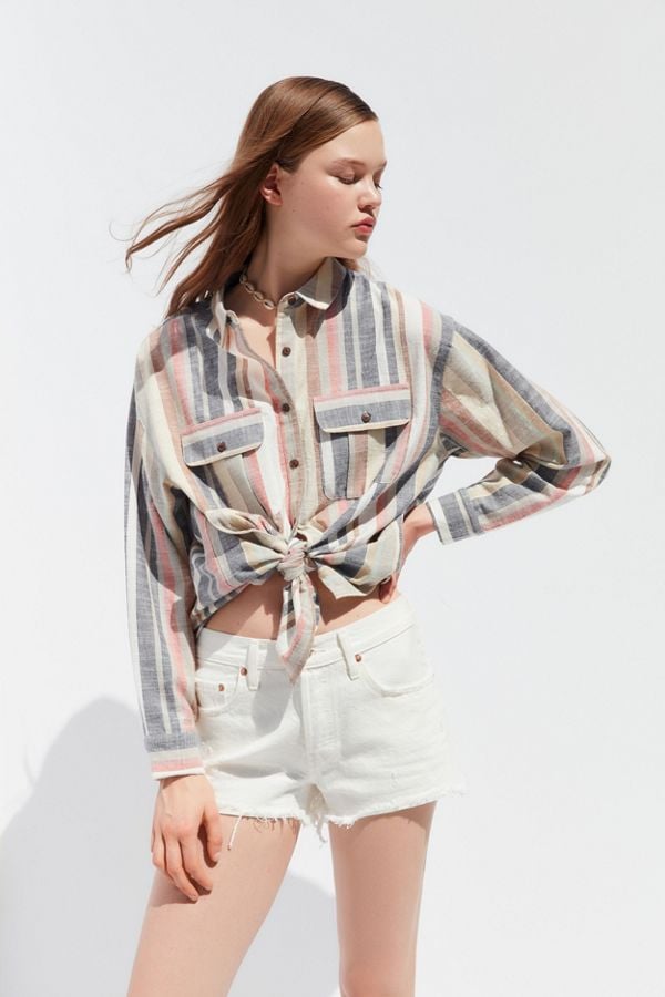 UO Cassidy Cotton Button-Down Shirt