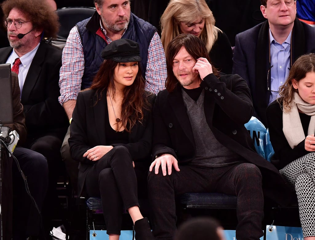 Norman Reedus and Kevin Bacon at Knicks Game January 2017