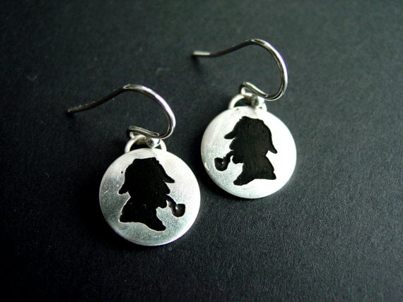 Etched Sherlock Earrings ($50)