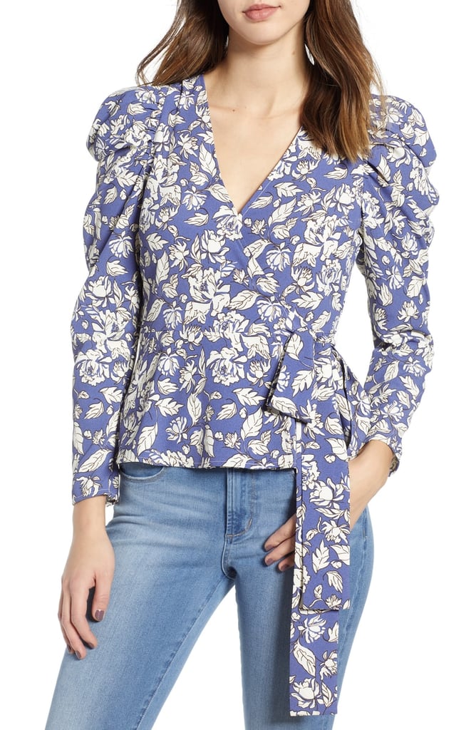 ASTR the Label Floral Wrap Top