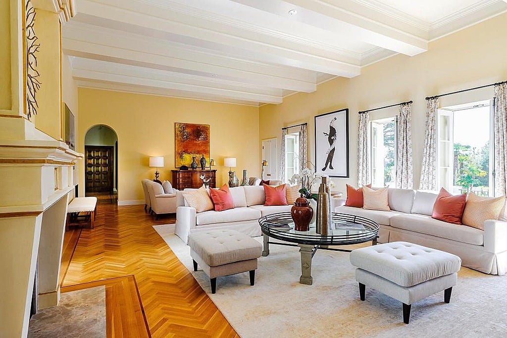From the fireplace to the exposed beams, this room is a wonderful gathering place.