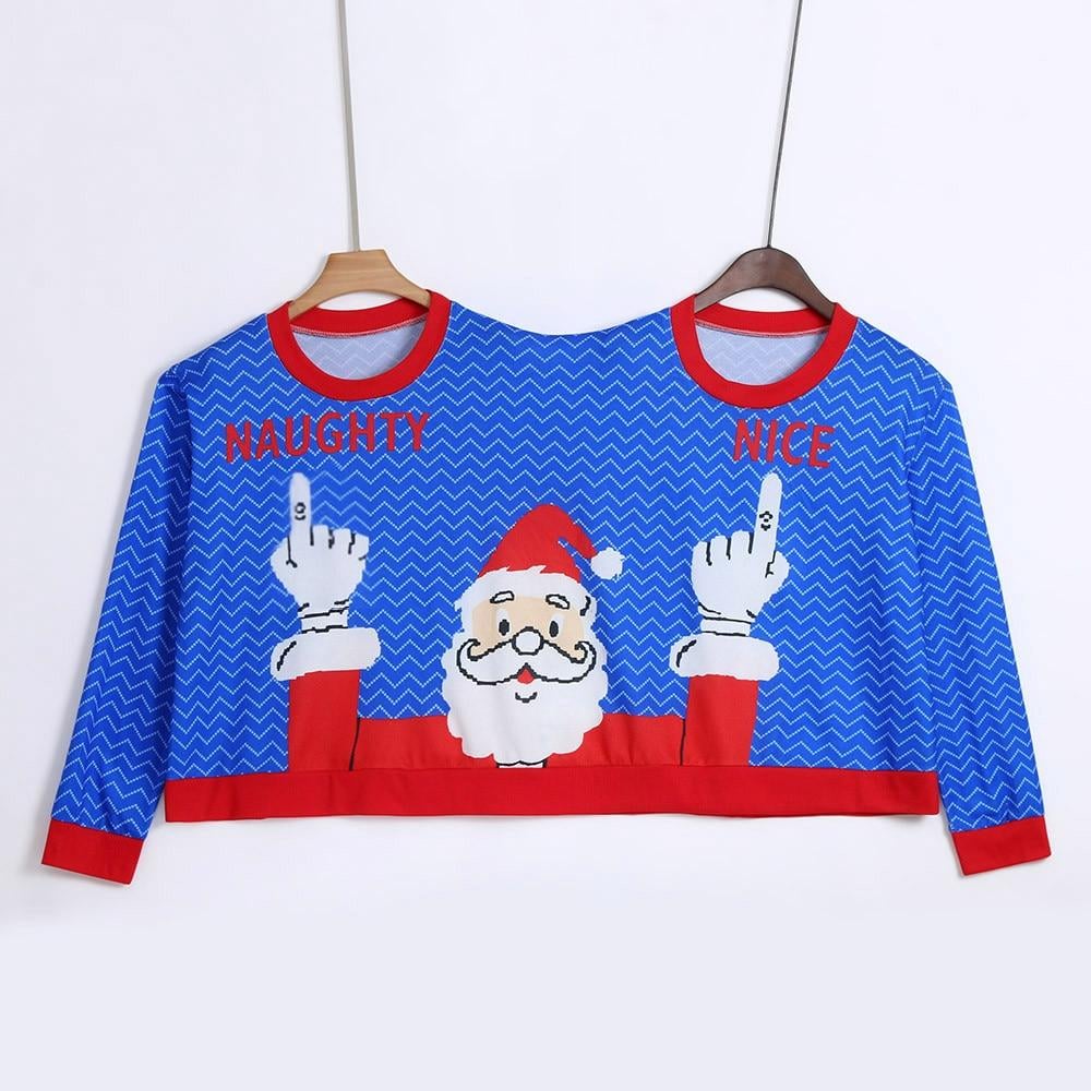 Two-Person Santa Naughty and Nice Christmas Sweater