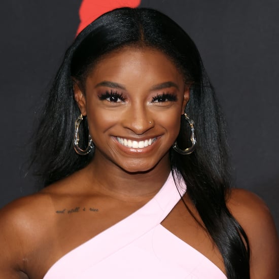 Simone Biles Styled a Corset With Ruched Leather Pants