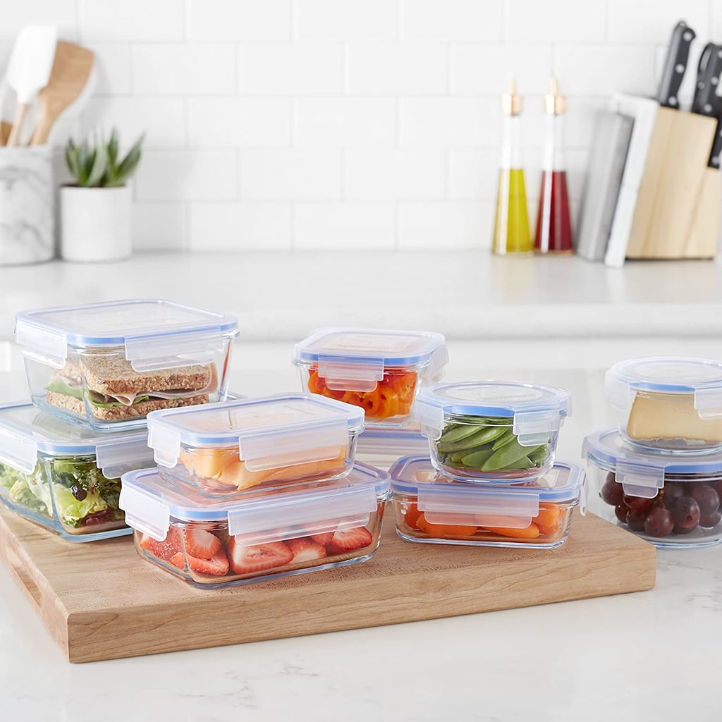 For Meal Prep and Leftovers: Amazon Basics Glass Locking Lids Food Storage Containers