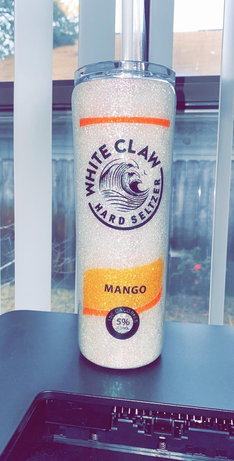 Custom Glitter White Claw-Inspired Tumbler