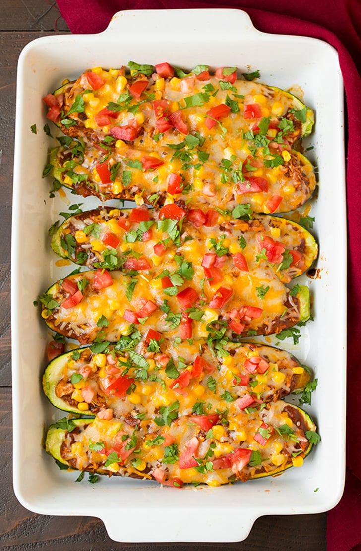 Chicken Enchilada Zucchini Boats