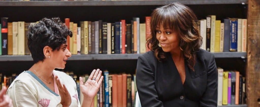 Michelle Obama Red Heels With Black Suit