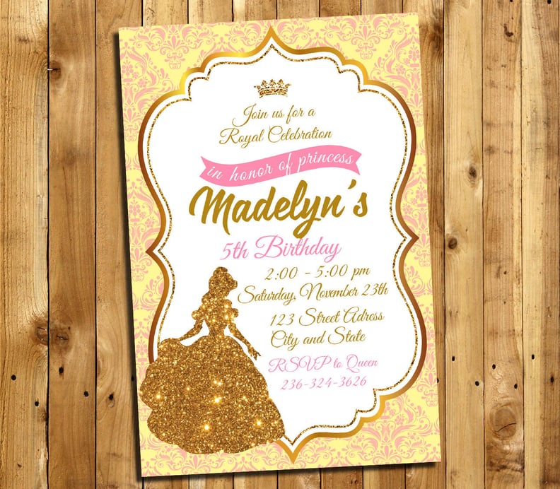 Gold Beauty and the Beast Invitations