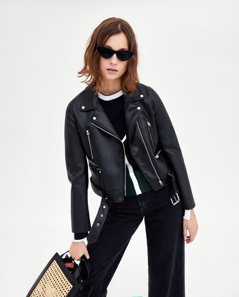 zara leather moto jacket