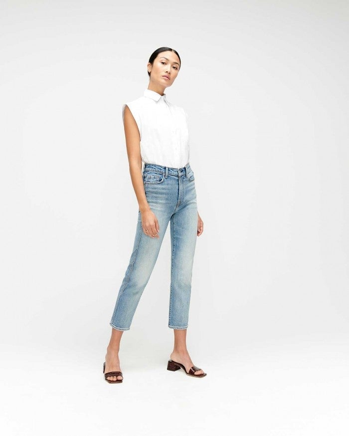 7 For All Mankind High Waist Cropped 