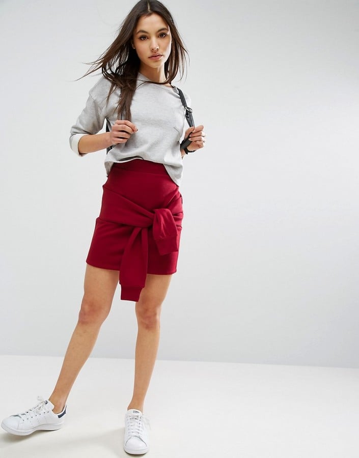 Asos Sweat Miniskirt With Tie Detail