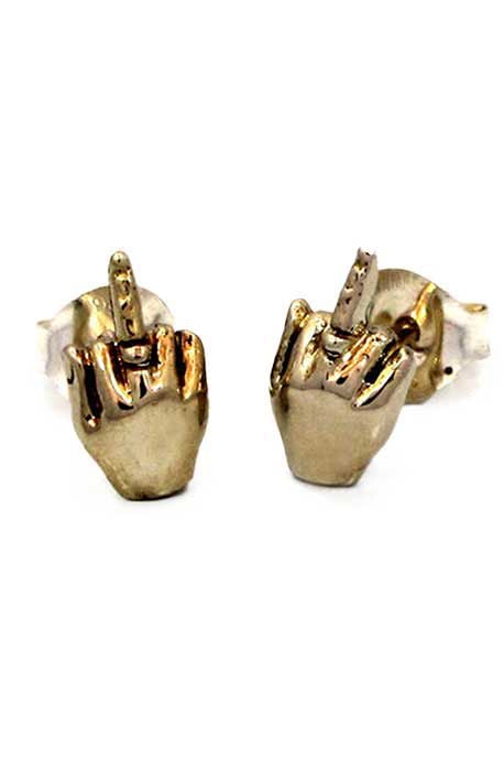 FU Earrings in Gold Plated Brass ($25)