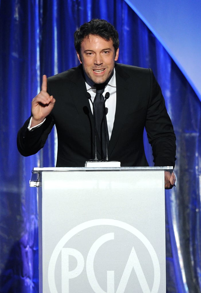 Ben Affleck was animated in his speech at the Producers Guild Awards.