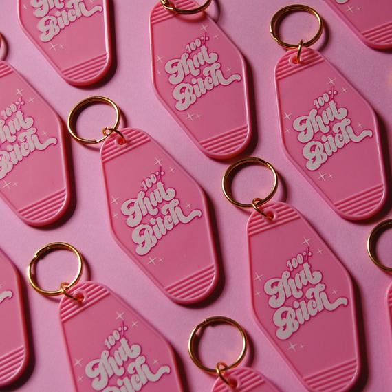 100 That B*tch Vintage Motel Keychain Gifts For Lizzo Fans