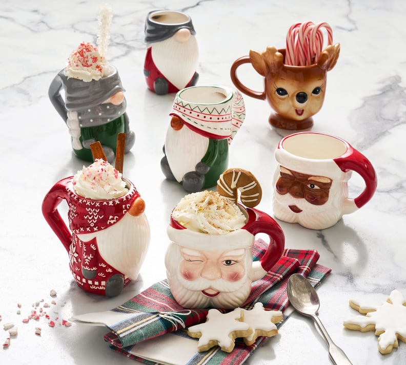 A Traditional Holiday Mug Set: Pottery Barn Holiday Ceramic Mug Collection