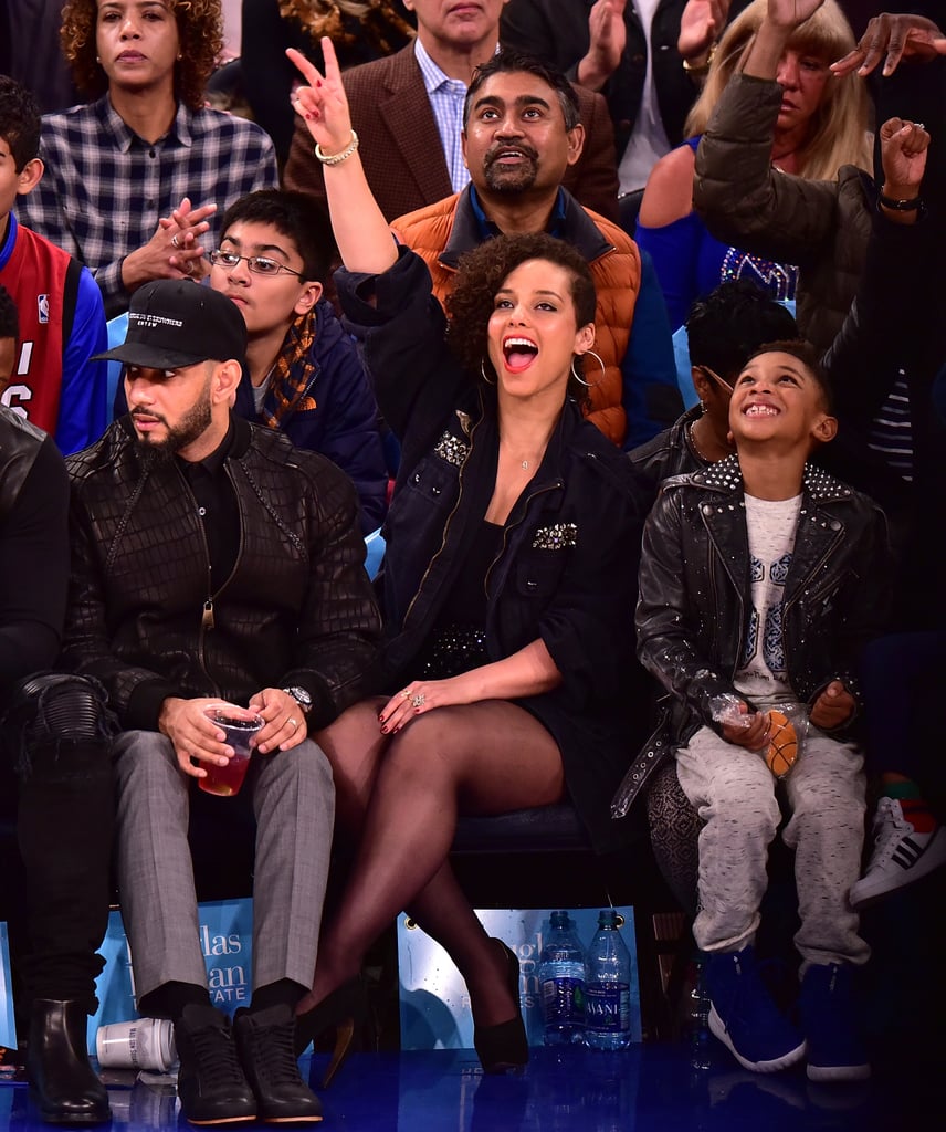 Alicia Keys and Swizz Beatz at NY Knicks Game November 2015