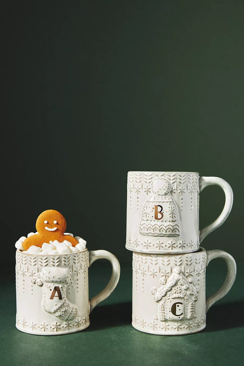 A Personalized Mug: Anthropologie Snowcap Reactive-Glazed Monogram Mug