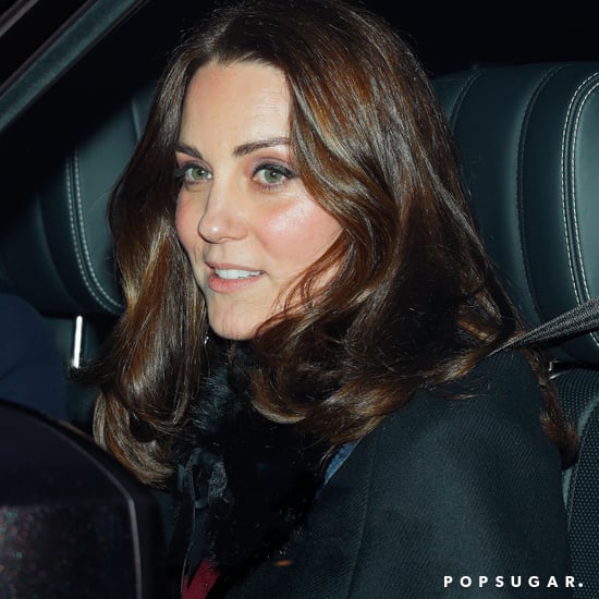 Kate Middleton Black Furry Coat at Christmas Lunch 2017