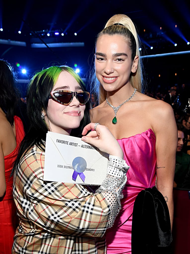 Billie Eilish and Dua Lipa at the 2019 American Music Awards