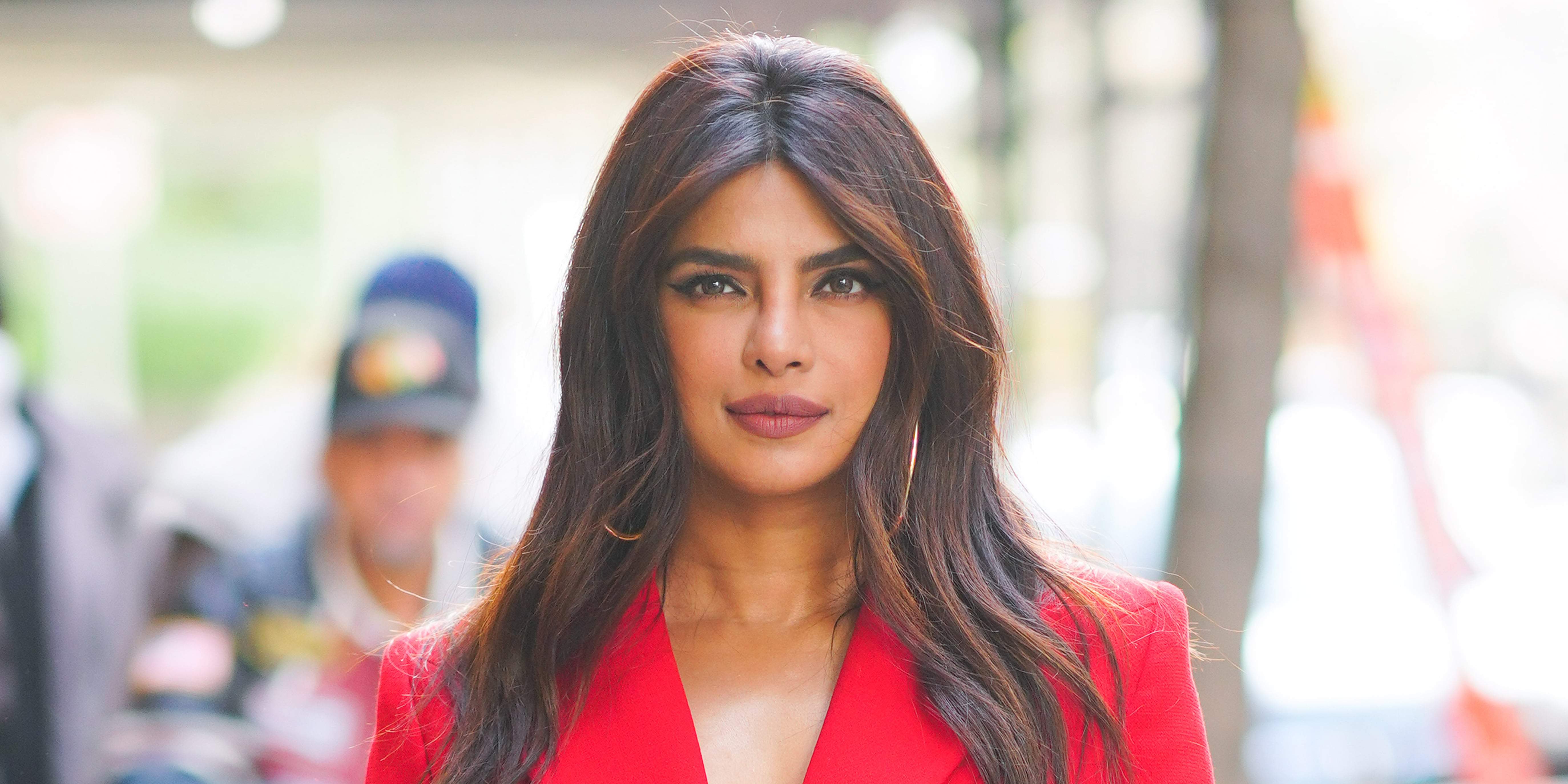 Priyanka Chopra Wears Plunging Red Dress at Friend's Wedding | PS Fashion