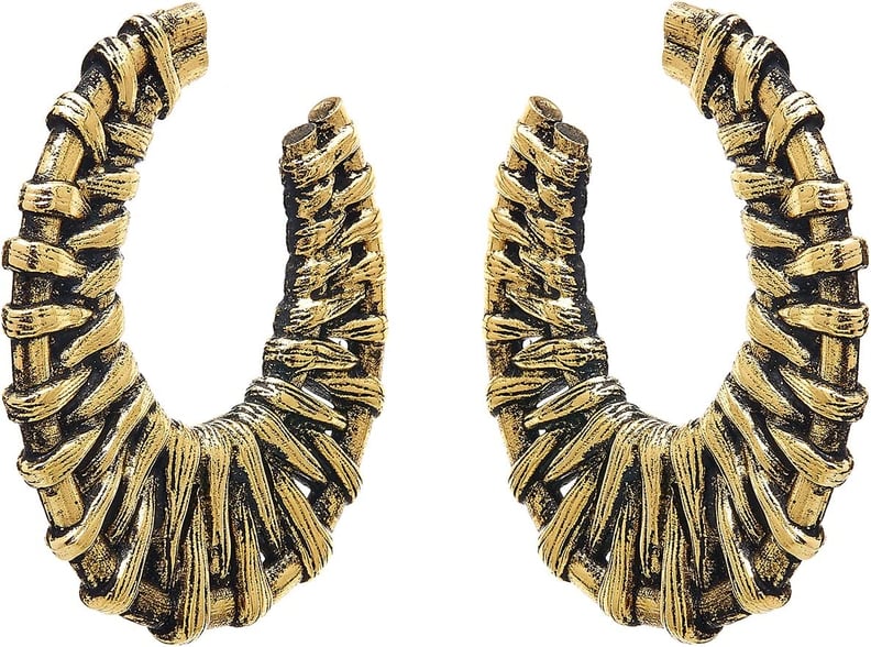 Oversize Earrings: Oscar de la Renta Rattan Hoop Earrings