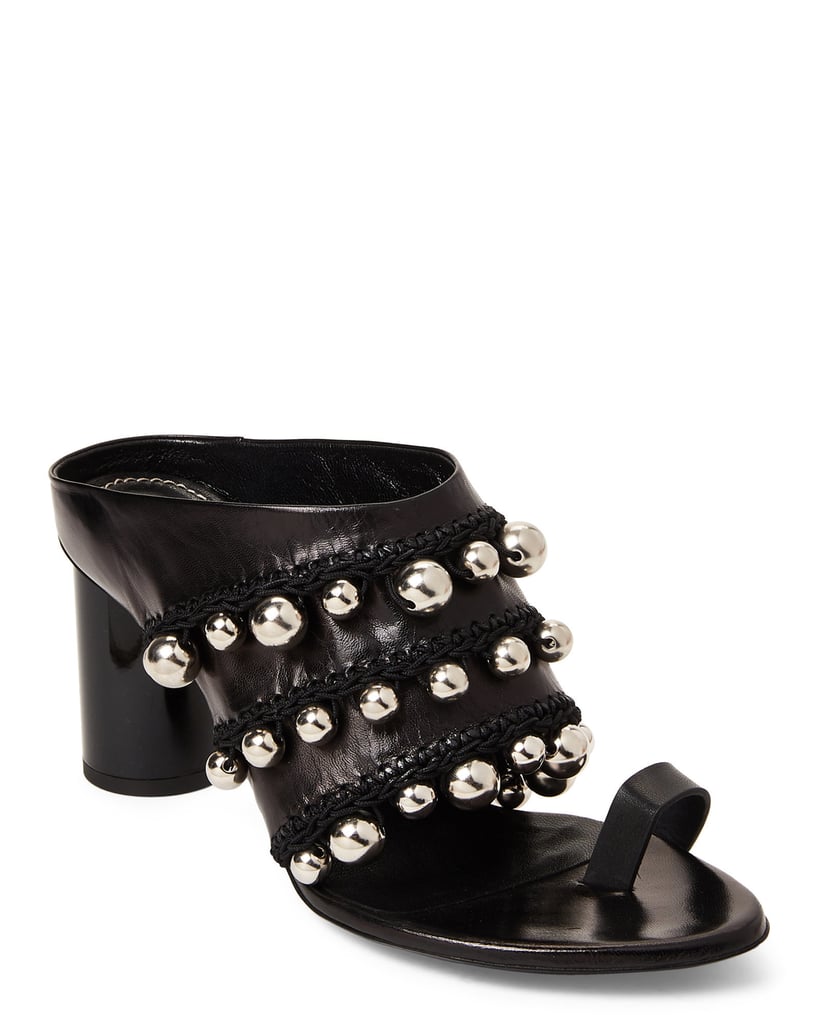 Proenza Schouler Black Pom-Pom Crochet Mule Sandals