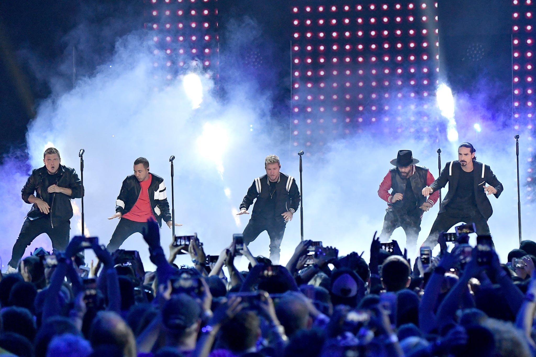 NASHVILLE, TN - JUNE 06:  (L-R) Nick Carter, Howie Dorough, Brian Littrell, AJ McLean and Kevin Richardson of Backstreet Boys perform onstage at the 2018 CMT Music Awards at Bridgestone Arena on June 6, 2018 in Nashville, Tennessee.  (Photo by Mike Coppola/Getty Images for CMT)