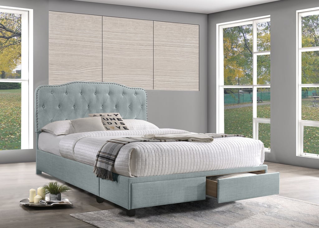 Grise Tufted Upholstered Storage Platform Bed