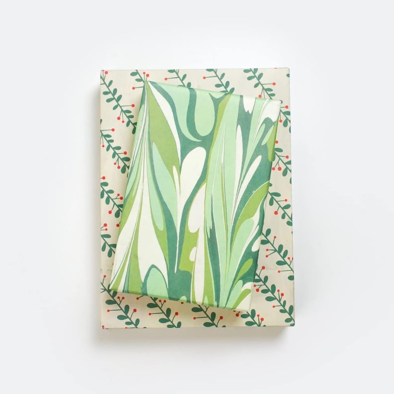 The Trendy Pattern: Marbled Mistletoe Christmas Wrapping Paper