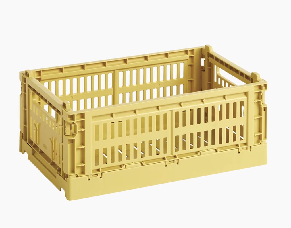 Herman Miller Recycled Colour Crate ($6, originally $8)
Style and functionality is everything that HAY design encompasses, and even at the smallest level — something as simple as a storage basket — still maintains that ethos. With an array of sizes and colors to choose from, you can go HAM on your storage game. I literally use mine to store onions and root vegetables in my kitchen pantry, but have repurposed the same baskets to store other items such as all of my Baggu bags.