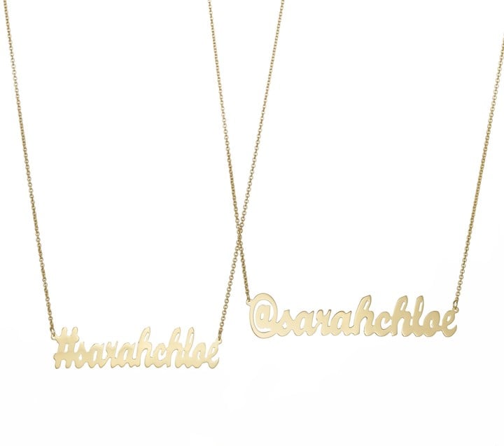 Sarah Chloe Social Media Nameplate Necklace ($139)
