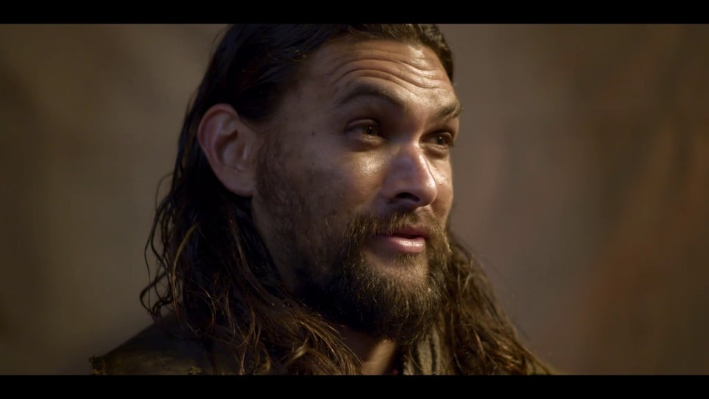 Momoa's character is named Declan Harp, and he's intense.