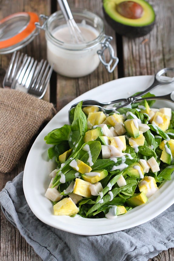 Jicama and Pineapple Spinach Salad