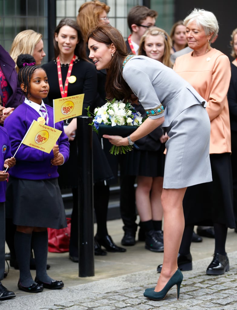 Kate spoke to young girls outside of a London mental health conference in November 2015.