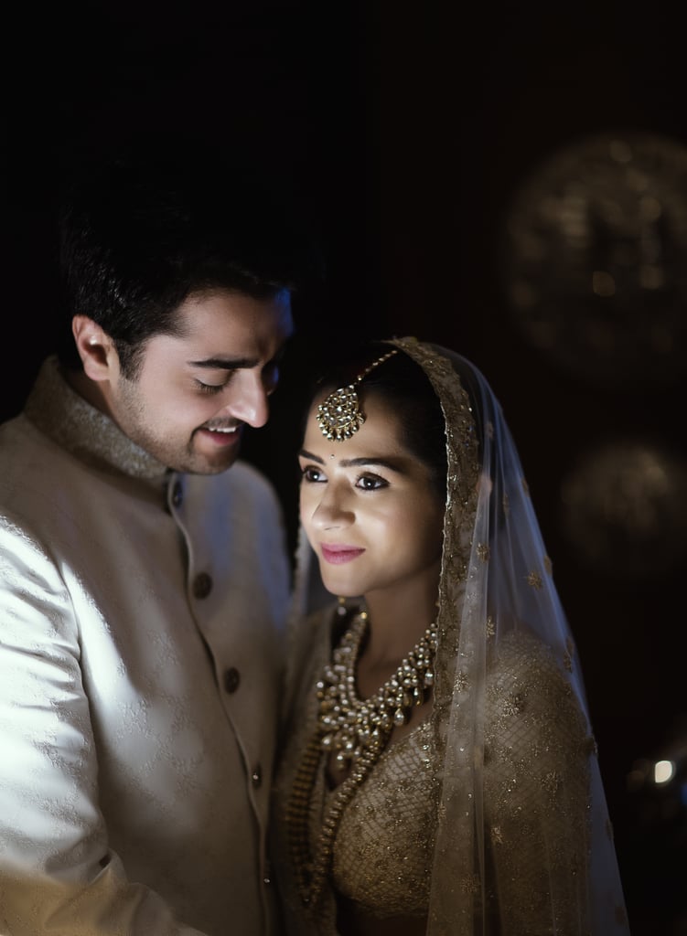 Bride Embroidered Love Story on Wedding Dress