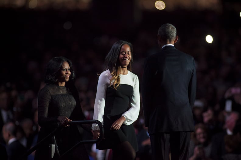 Malia Obama Wore a Colorblock Dress to Her Father's Presidential Farewell Speech