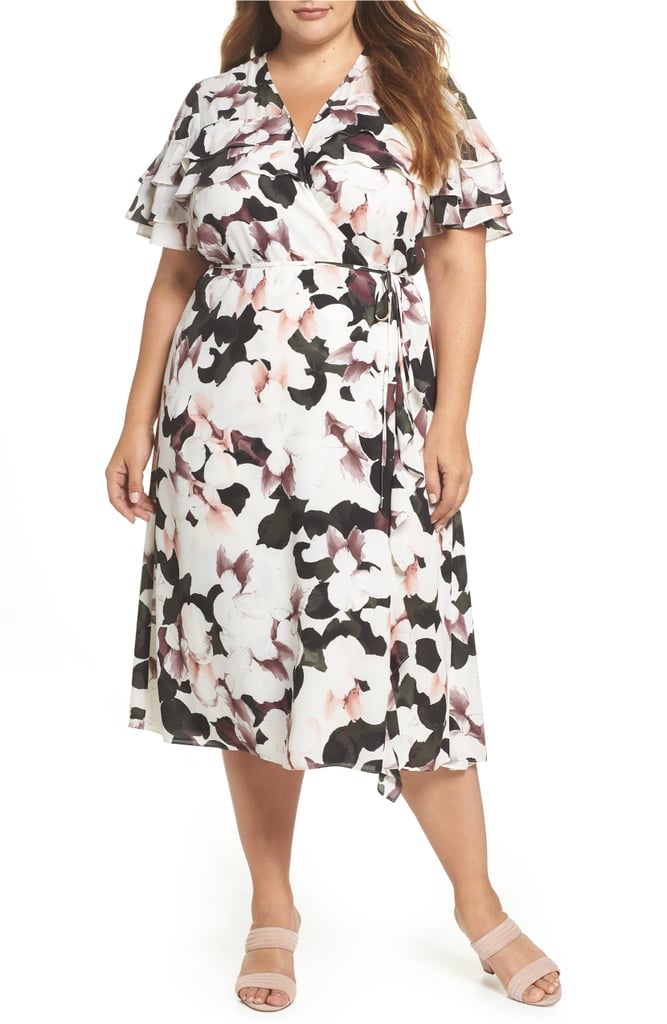 1.STATE Wrap Front Midi Dress