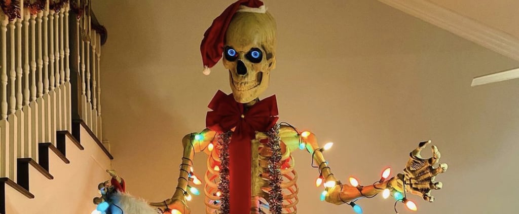 Photos of Home Depot's Halloween Skeleton in Holiday Decor
