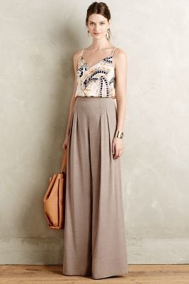 Elevenses Pleated High-Rise Wide-Leg Pants