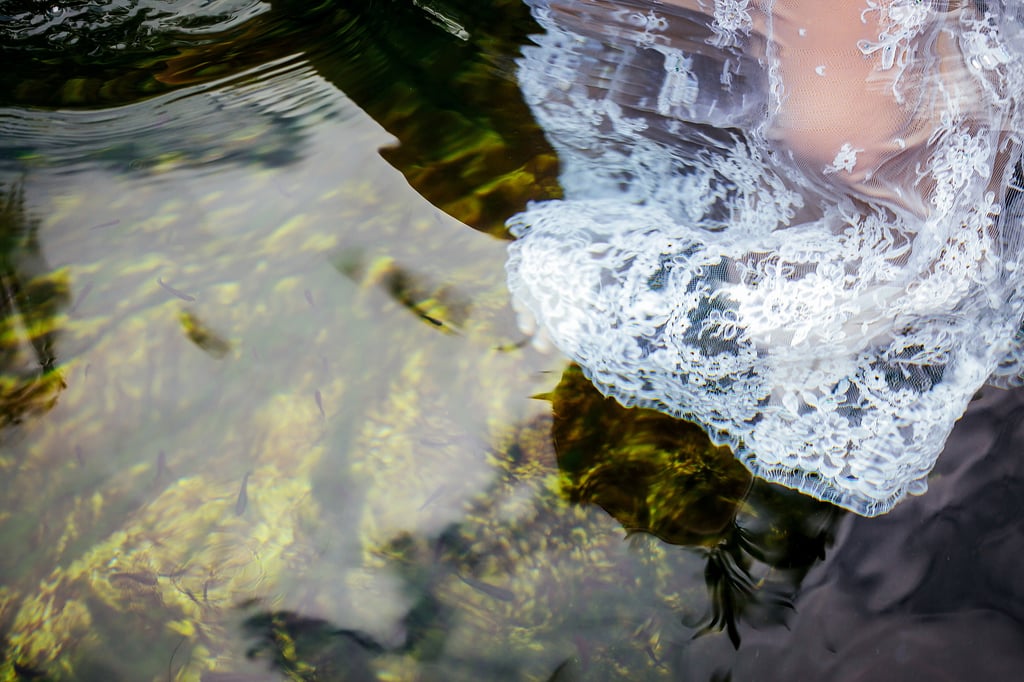 Underwater Trash-the-Wedding-Dress Shoot