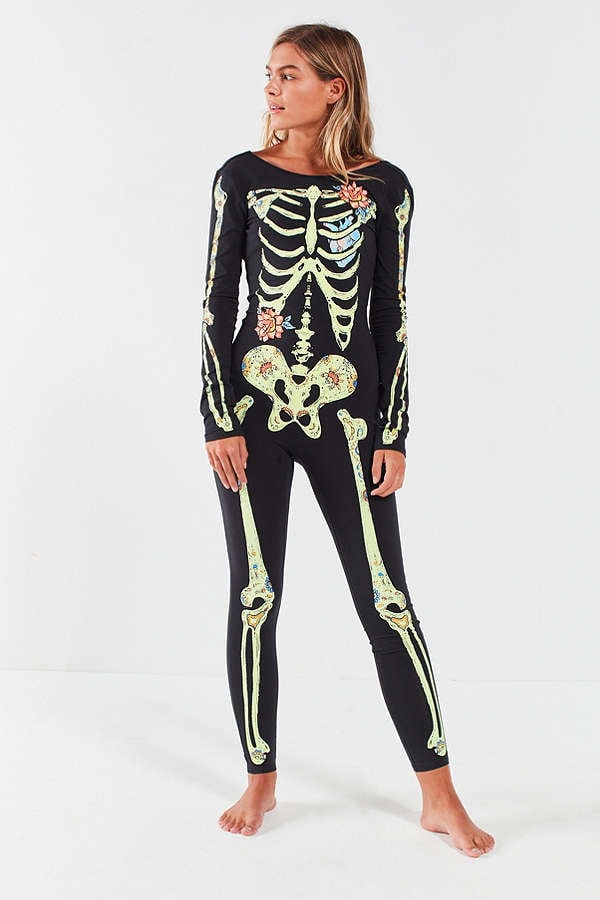 Out From Under Floral Skeleton Catsuit | Urban Outfitters Halloween ...