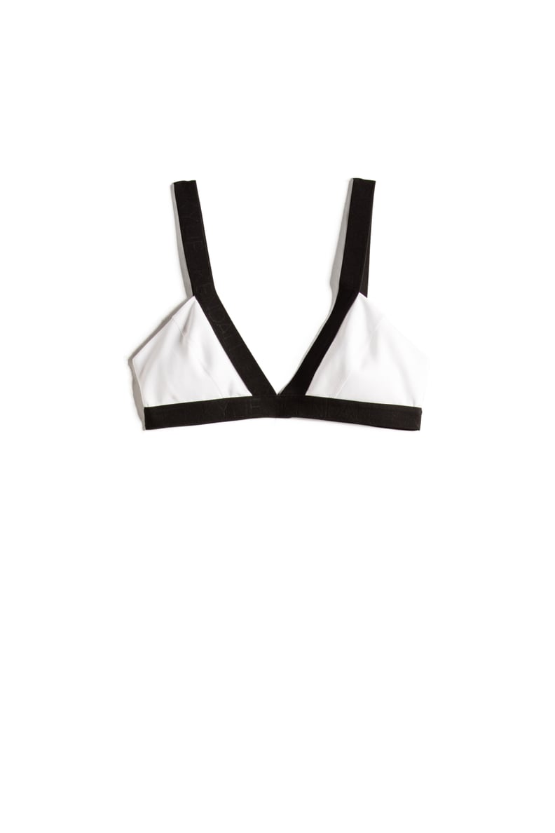 White and Black Colorblock Top