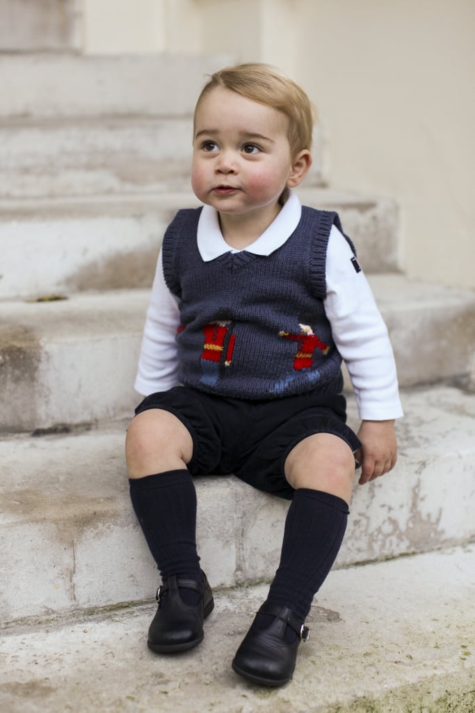 Prince George in Kensington Palace Courtyard For Official Christmas Picture in November 2014