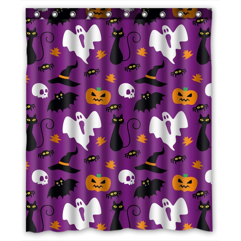 Funny Halloween Time Ghost Pumpkin Shower Curtain