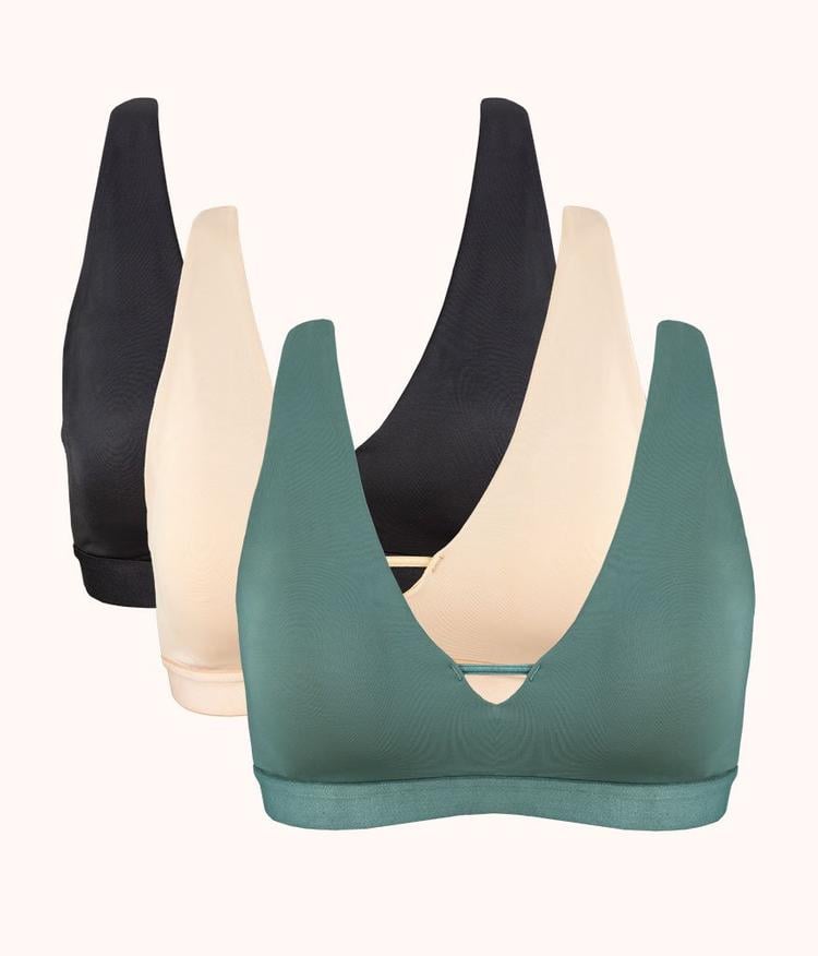 The Eco Deep V Bralette: Harbor Green